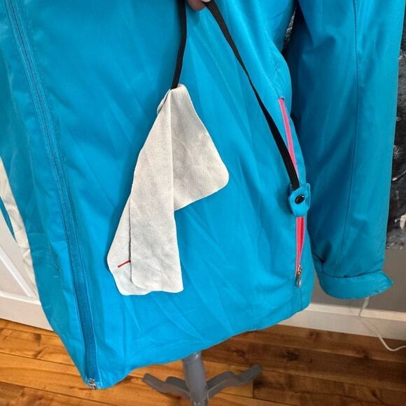 Women's Blue Hooded Jacket - Picture 4 of 8